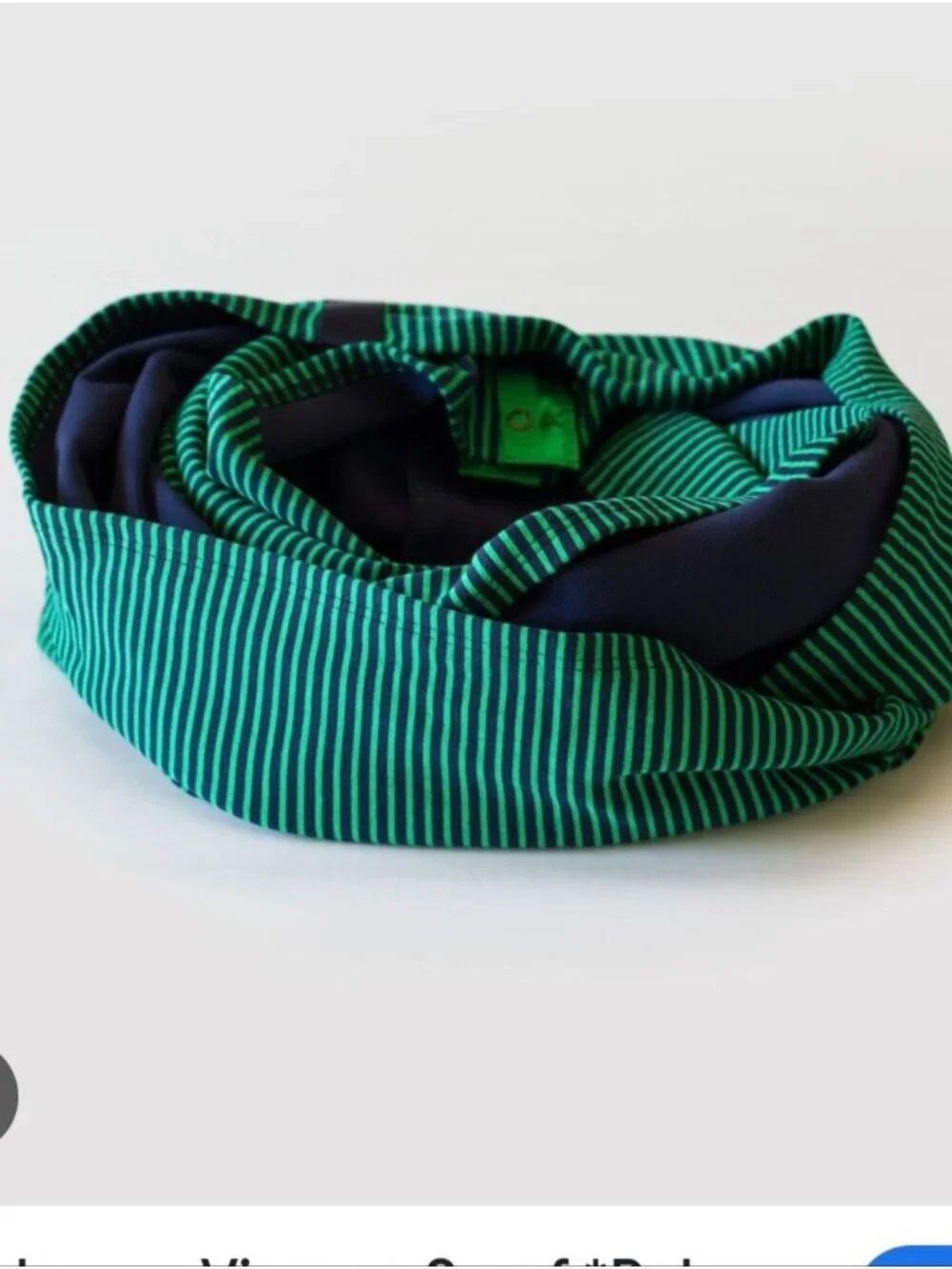 Lululemon Vinyasa Scarf *Rulu Hyper Stripe Green Bean / Inkwell. New Without Tag